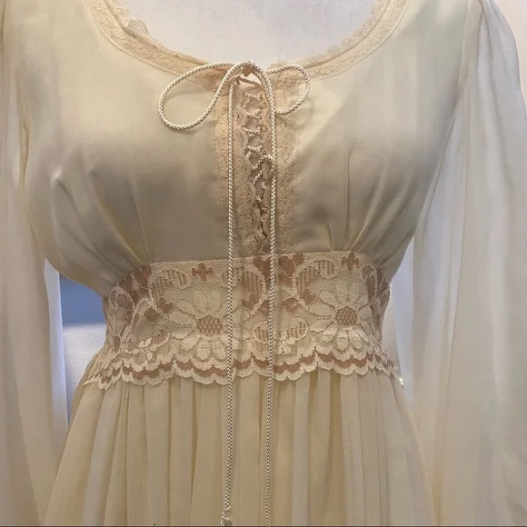 🌺SOLD🌺 Gunne Sax 70s 80s Prairie Corset Wedding Boho Maxi Gown Dress 11 - Picture 3 of 13